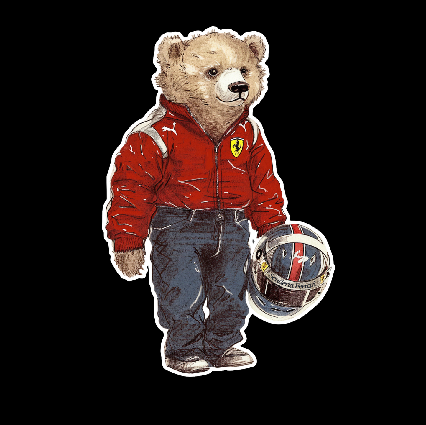 "Red Bear" Sticker by Nude Canvas