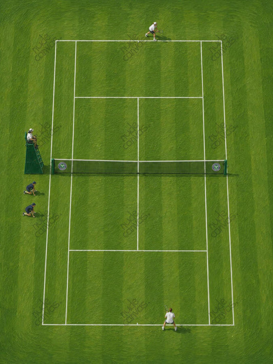 Grass Court Tennis Scene by Nude Canvas